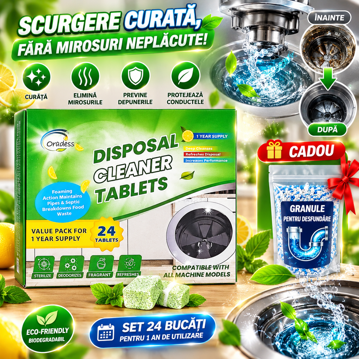 Tablete Pentru Curățarea Scurgerilor ȚeviCurate™
