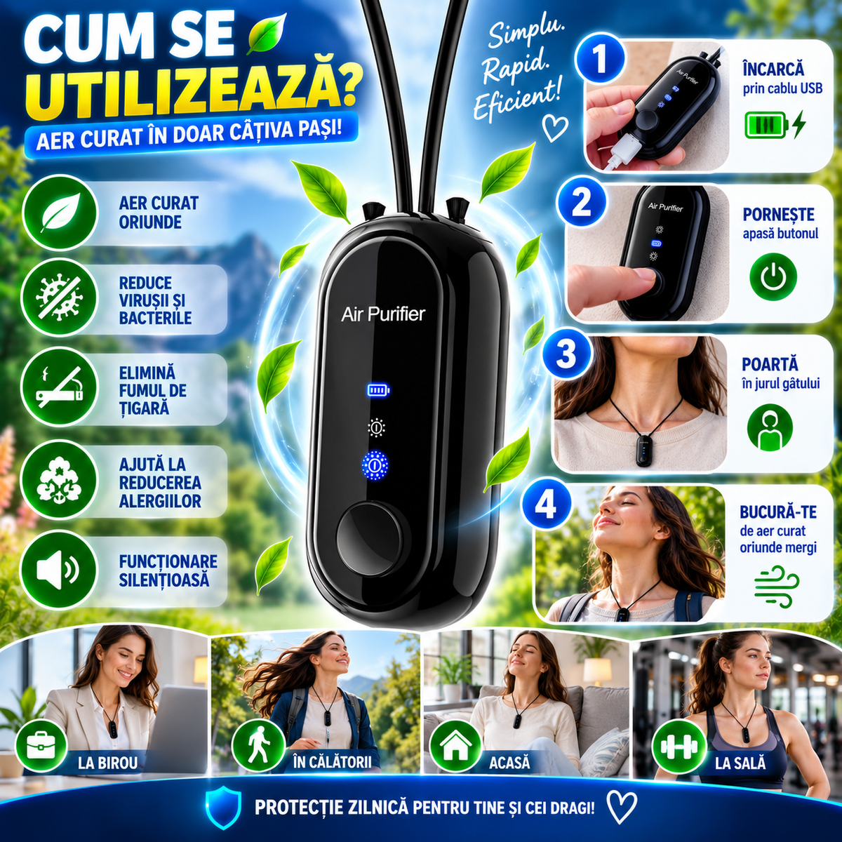 Purificator Portabil de Aer AirClean™