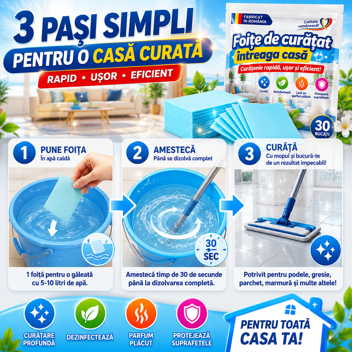 Foi de Curățat Casa CuratMax™ 30buc/set